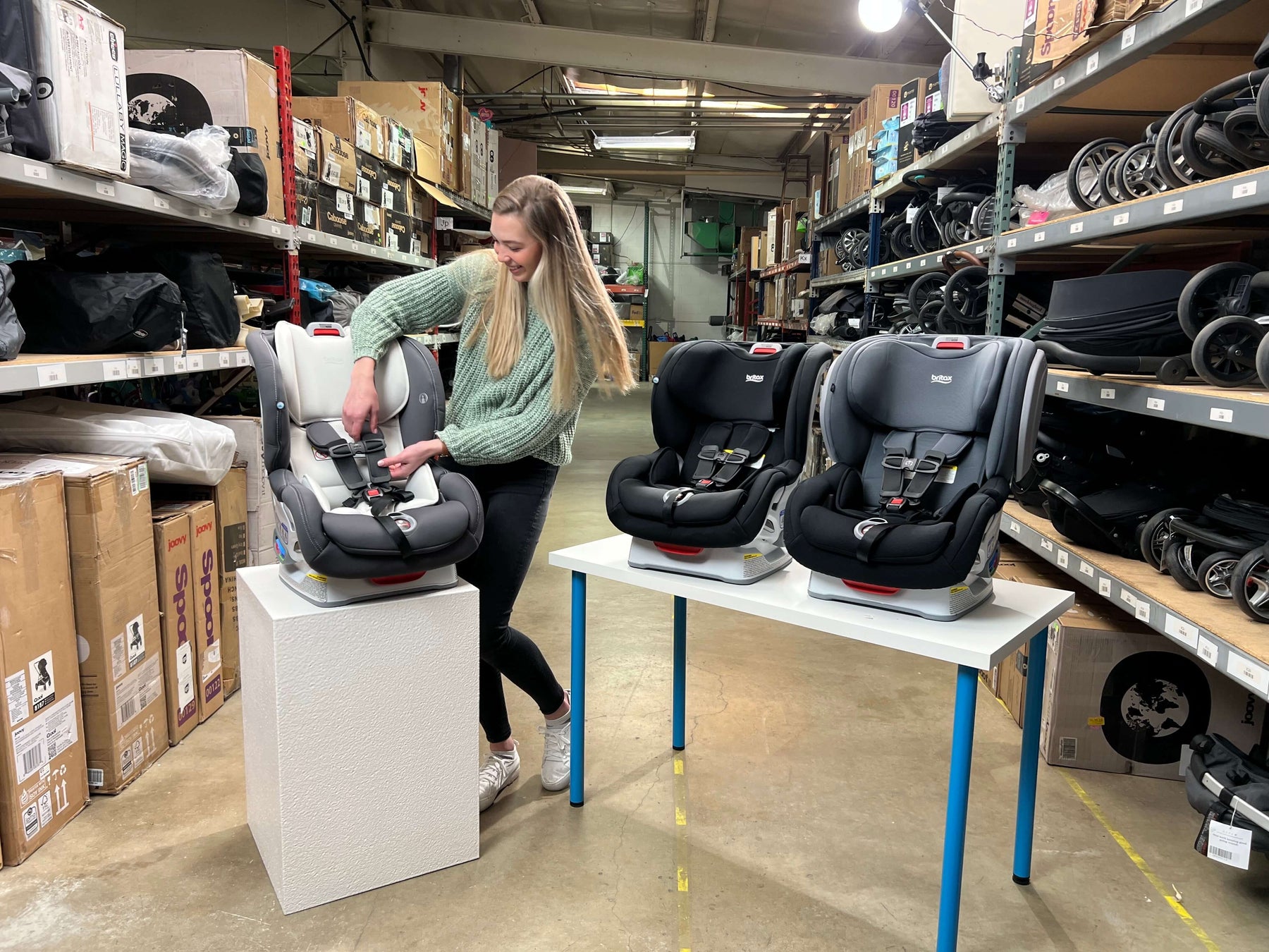 Goodbuygears Gear Expert testing and reviewing the Britax Boulevard vs. Marathon vs. Advocate Car Seats