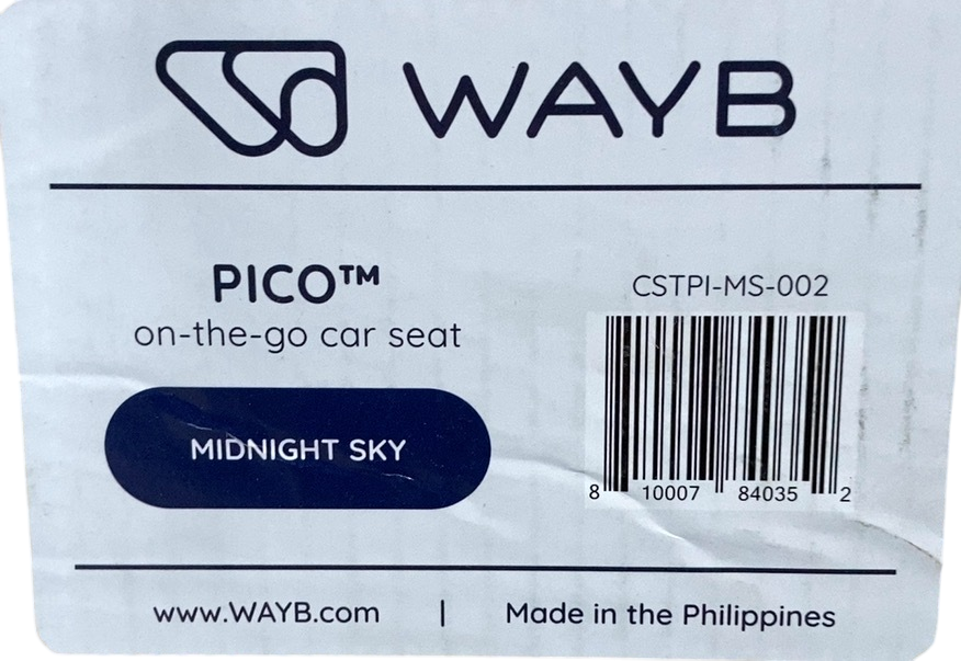 Shop WAYB Pico Portable Car Seat, 2023, Midnight Sky at Goodbuygears