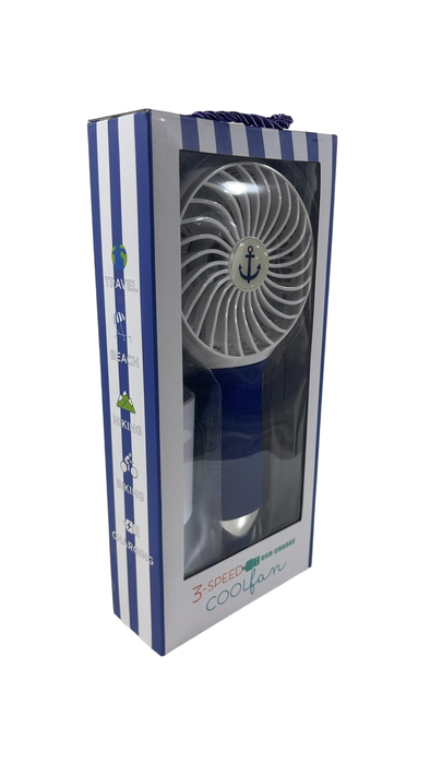 Shop Nikiani Palm Beach Crew 3-Speed USB Cool Fan, Navy & White at Goodbuygears