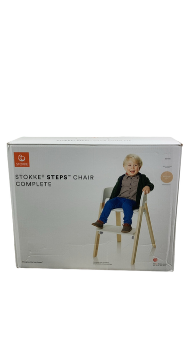 Shop Stokke Steps Chair, White/Natural at Goodbuygears
