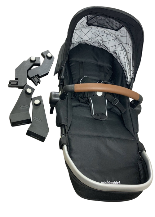 Shop Mockingbird 2nd Seat Kit with Extendable Canopy, Black, Windowpane, Silver With Penny Leather at Goodbuygears