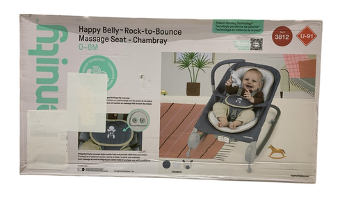 Shop Ingenuity Happy Belly Rock-to-Bounce Massage Seat, Chambray at Goodbuygears