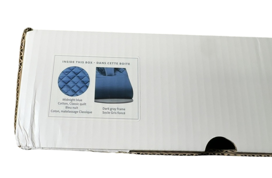 Shop BabyBjorn Bouncer Bliss, Dark Gray Frame, Midnight Blue Cotton Classic Quilt at Goodbuygears