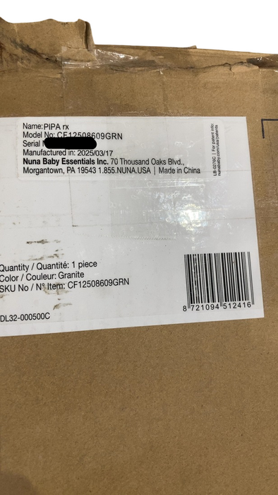 Shop Nuna PIPA rx Infant Car Seat with RELX Base, Granite, 2025 at Goodbuygears