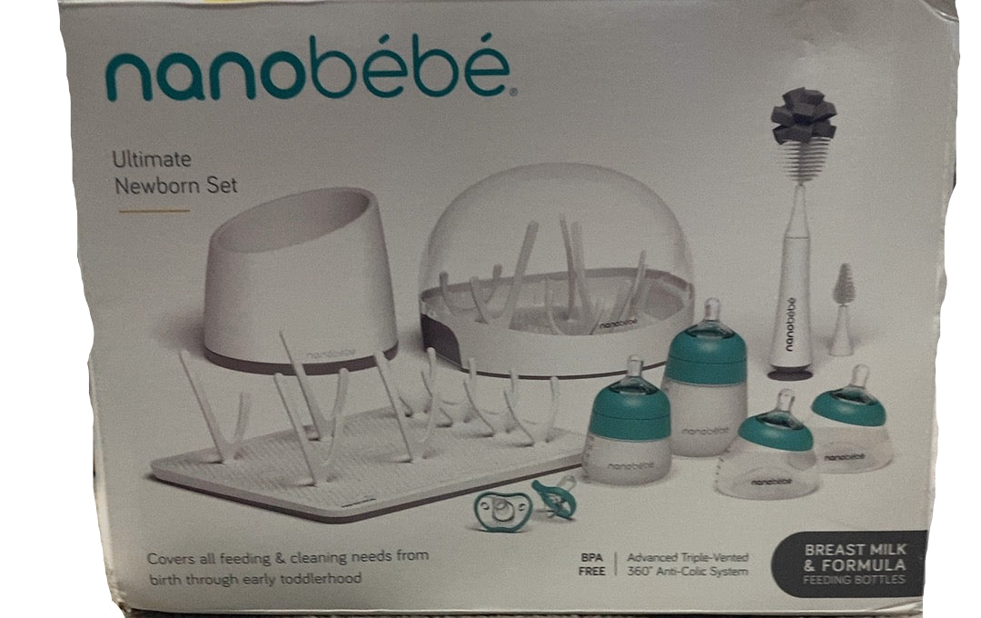 Nanobébé Ultimate Newborn Baby Bottle Feeding Set, Teal