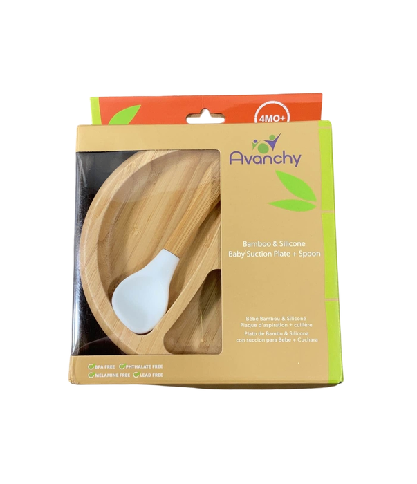 used Avanchy Bamboo Suction Baby Plate and Spoon