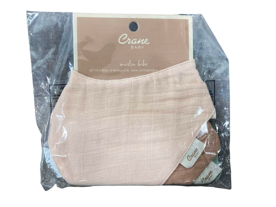 Shop Crane Baby Muslin 3 Piece Bib Set, Rose at Goodbuygears