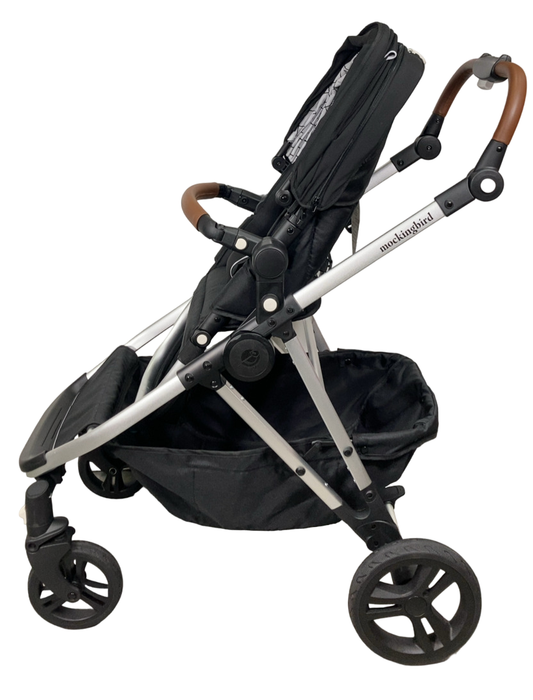 Shop Mockingbird Single to Double 2.0 Stroller, 2024, Black, Silver With Penny Leather, Windowpane at Goodbuygears