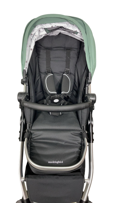 Shop Mockingbird Single to Double 2.0 Stroller, Sage, Watercolor Drops, Silver With Black Leather, 2024 at Goodbuygears