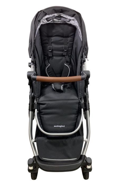 Shop Mockingbird Single to Double 2.0 Stroller, 2024, Black, Silver With Penny Leather, Windowpane at Goodbuygears