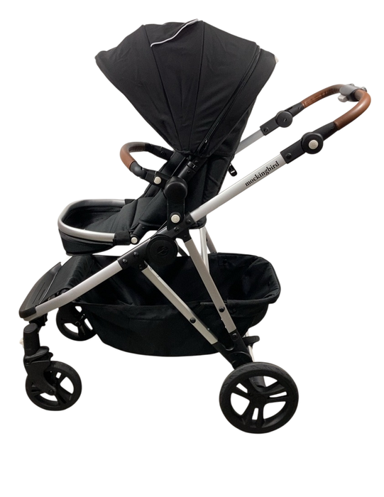 Shop Mockingbird Single to Double 2.0 Stroller, 2024, Black, Silver With Penny Leather, Windowpane at Goodbuygears