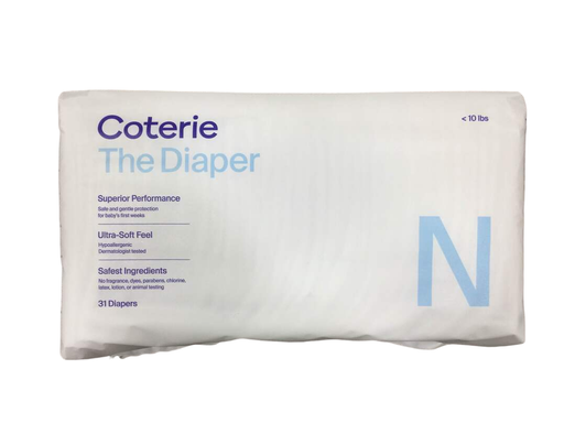 Shop Coterie Newborn Diapers, 31 Count, NB (<10lb|<4.5kg) at Goodbuygears