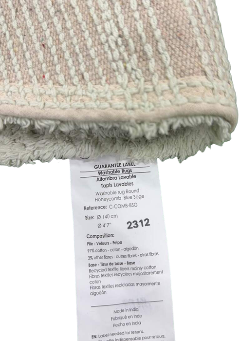 Shop Lorena Canals Washable Rug Round Honeycomb, Blue Sage at Goodbuygears