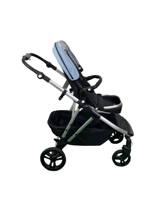 Shop Mockingbird Single to Double 2.0 Stroller, 2024, Silver with Black Leather, Windowpane, Sky at Goodbuygears