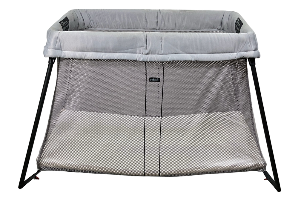 Shop BabyBjorn Travel Crib Light Bundle with Fitted Sheet, Silver at Goodbuygears