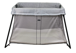 Shop BabyBjorn Travel Crib Light Bundle with Fitted Sheet, Silver at Goodbuygears