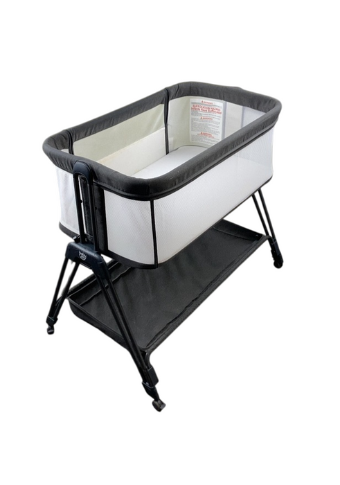Shop Baby Joy Easy Folding Portable Baby Crib with 7 Adjustable Heights, Black at Goodbuygears