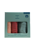 used Aden + Anais Cotton Muslin Swaddle, 4pk, Mother Earth Organic