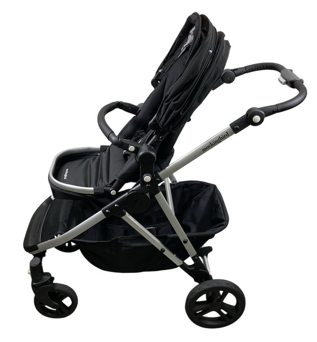 Shop Mockingbird Single to Double 2.0 Stroller, 2024, Black, Silver With Black Leather, Watercolor Drops at Goodbuygears