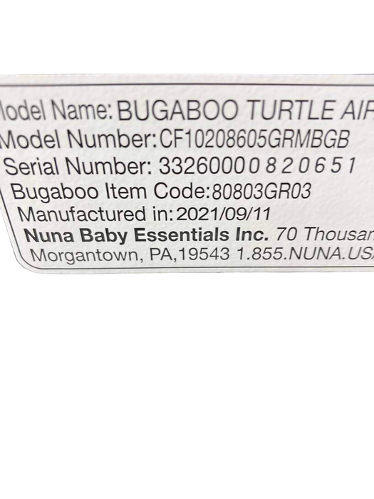 Shop Bugaboo Turtle Air By Nuna Car Seat, Grey Melange, 2021 at Goodbuygears