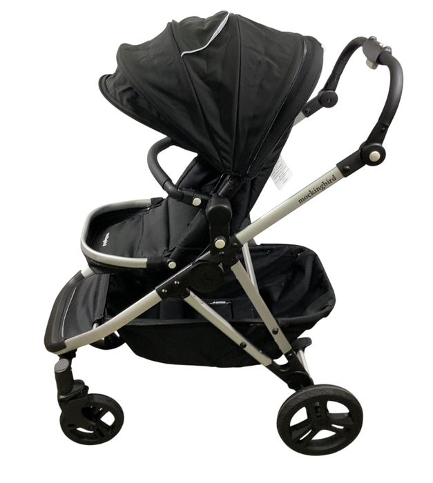 Shop Mockingbird Single to Double 2.0 Stroller, 2024, Black, Silver With Black Leather, Windowpane at Goodbuygears