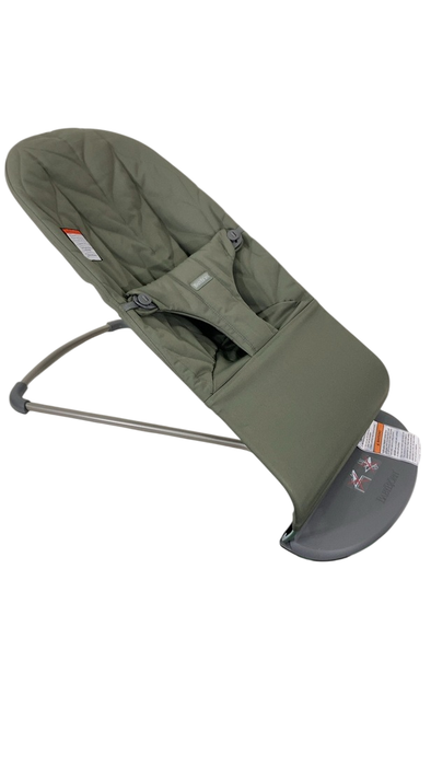 Shop BabyBjorn Bouncer Bliss, Dark Gray Frame, Dark Green Petal Quilt, Woven at Goodbuygears