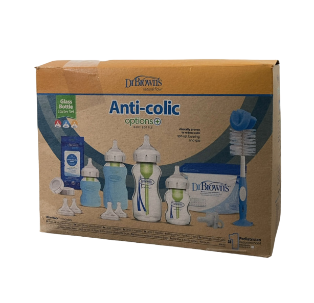 Shop Dr. Brown's Natural Flow Anti-Colic Options+ Wide-Neck Glass Baby Bottle & HappyPaci Starter Set at Goodbuygears
