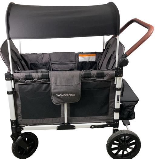 Shop Wonderfold W4 Luxe Quad Stroller Wagon, 2023, Charcoal Grey with White Frame at Goodbuygears