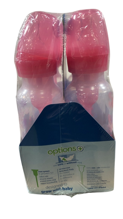 Shop Dr. Brown's Natural Flow Anti-Colic Options+ Narrow Baby Bottles, 8oz, Pink Floral, 4 Pack at Goodbuygears