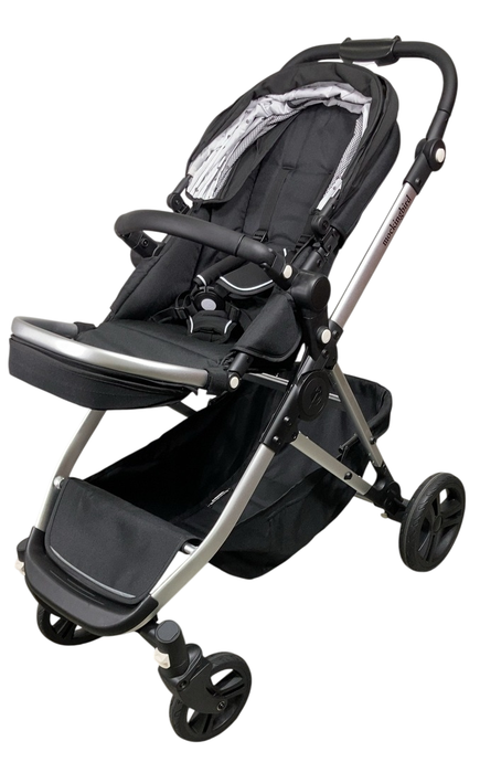 Shop Mockingbird Single to Double 2.0 Stroller, 2024, Black, Silver With Black Leather, Watercolor Drops at Goodbuygears