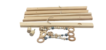 Shop Poppyseed Play Wooden Baby Gym, Natural Wood w/ Gray Toys at Goodbuygears
