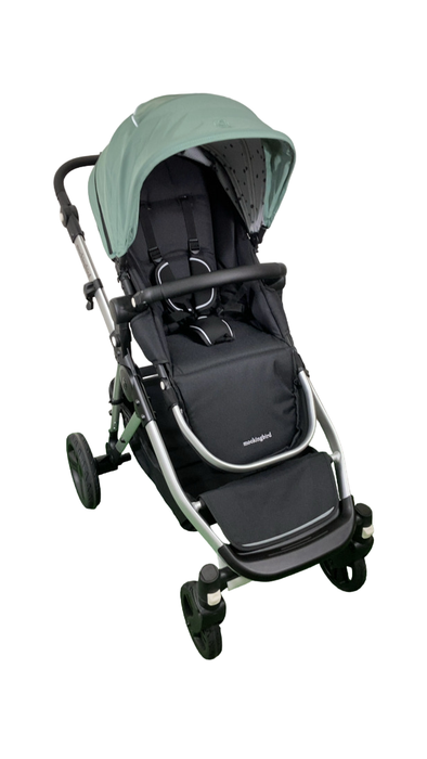 Shop Mockingbird Single to Double 2.0 Stroller, 2024, Sage, Silver With Black Leather, Watercolor Drops at Goodbuygears