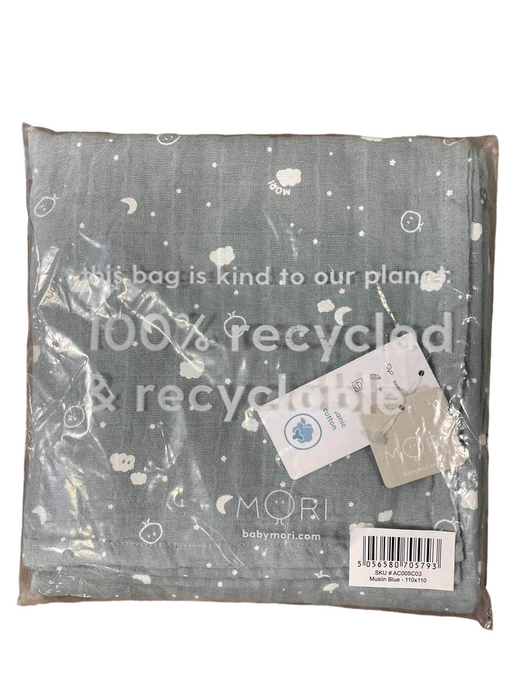Shop MORI Organic Baby Blanket, Blue at Goodbuygears