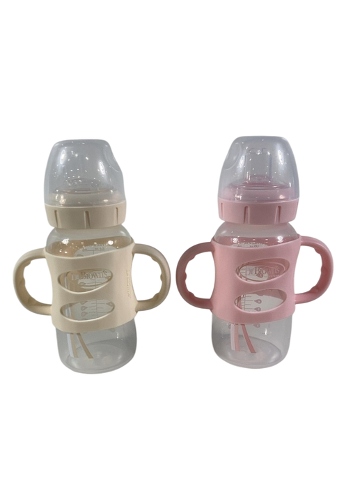 Shop Dr. Brown's Milestones Sippy Spout Bottle with Silicone Handles, 2 Pack, Wide-Neck, Pink/Cream, 9oz/270ml at Goodbuygears