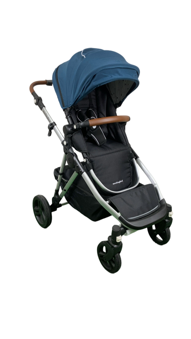 Shop Mockingbird Single to Double 2.0 Stroller, 2024, Sea, Silver With Penny Leather, Watercolor Drops at Goodbuygears