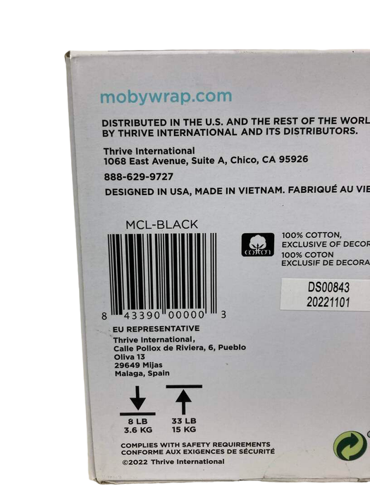 Shop Moby Classic Wrap Baby Carrier, Black at Goodbuygears