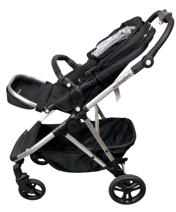 Shop Mockingbird Single to Double 2.0 Stroller, 2024, Black, Silver With Black Leather, Watercolor Drops at Goodbuygears