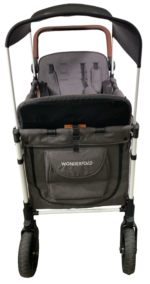 Shop Wonderfold W4 Luxe Quad Stroller Wagon, 2023, Charcoal Grey with White Frame at Goodbuygears