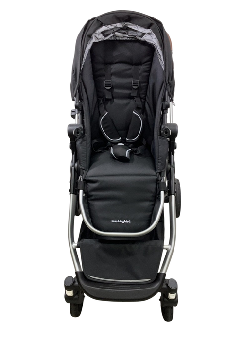 Shop Mockingbird Single to Double 2.0 Stroller, 2024, Black, Silver With Penny Leather, Windowpane at Goodbuygears