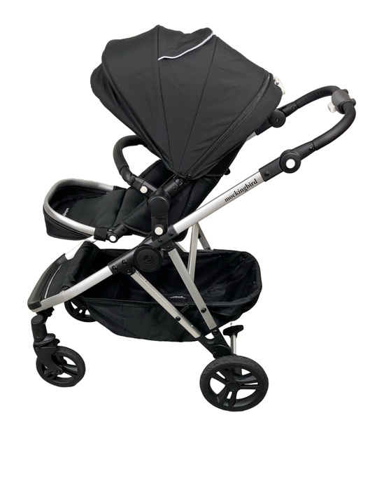 Shop Mockingbird Single to Double 2.0 Stroller, 2024, Black, Silver With Black Leather, Windowpane at Goodbuygears