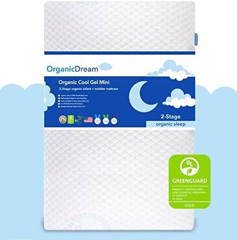 Shop Organic Dream Cool-Gel Premier Crib Mini Mattress, White at Goodbuygears