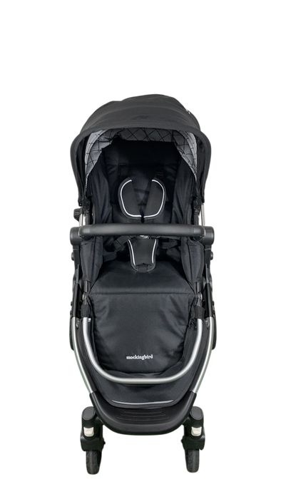 Shop Mockingbird Single 2.0 Stroller, 2024, Black, Silver With Black Leather, Windowpane at Goodbuygears