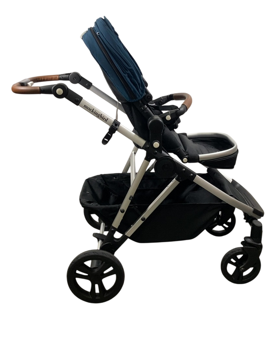 Shop Mockingbird Single to Double 2.0 Stroller, 2024, Sea, Silver With Penny Leather, Windowpane at Goodbuygears
