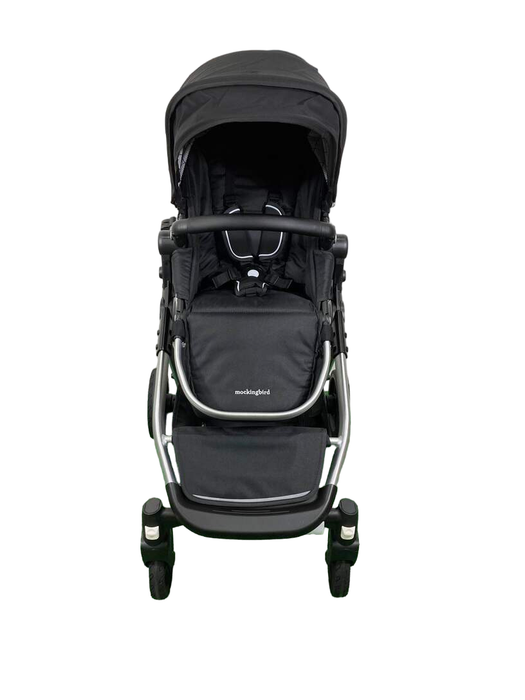 Shop Mockingbird Single to Double 2.0 Stroller, 2024, Silver with Black Leather, Windowpane, Black at Goodbuygears