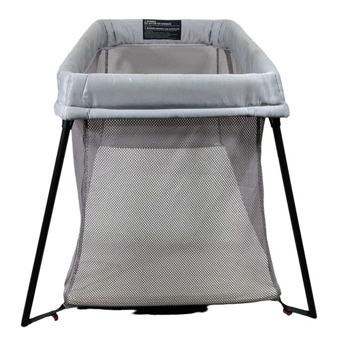 Shop BabyBjorn Travel Crib Light Bundle with Fitted Sheet, Silver at Goodbuygears