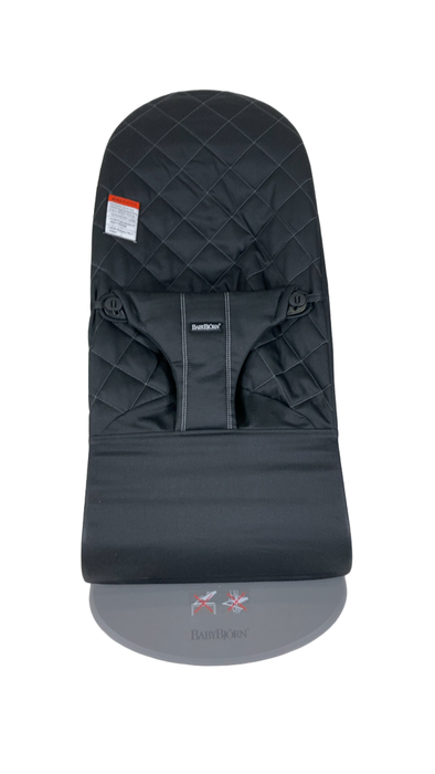 Shop BabyBjorn Bouncer Bliss, Dark Gray Frame, Black Cotton Classic Quilt at Goodbuygears