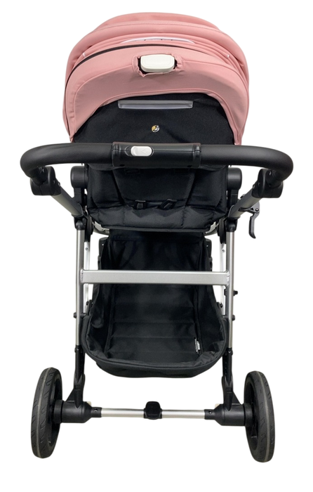 Shop Mockingbird Single to Double 2.0 Stroller, 2024, Bloom, Silver With Black Leather, Windowpane at Goodbuygears
