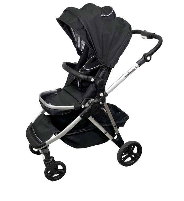 Shop Mockingbird Single to Double 2.0 Stroller, 2024, Black, Silver With Black Leather, Windowpane at Goodbuygears