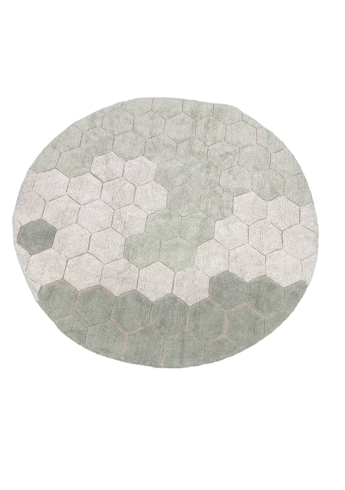 Shop Lorena Canals Washable Rug Round Honeycomb, Blue Sage at Goodbuygears