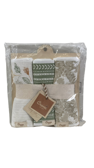 Shop Crane Baby Cotton Muslin Burp Cloth Set, Willow Neutral Leaf at Goodbuygears